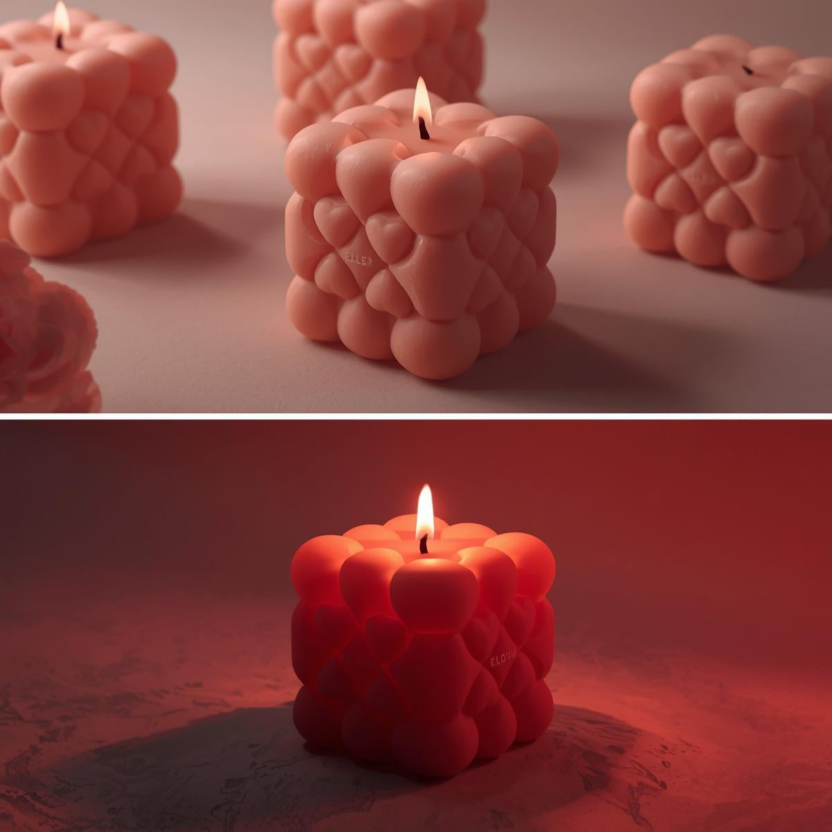 Bubble Heart Candle