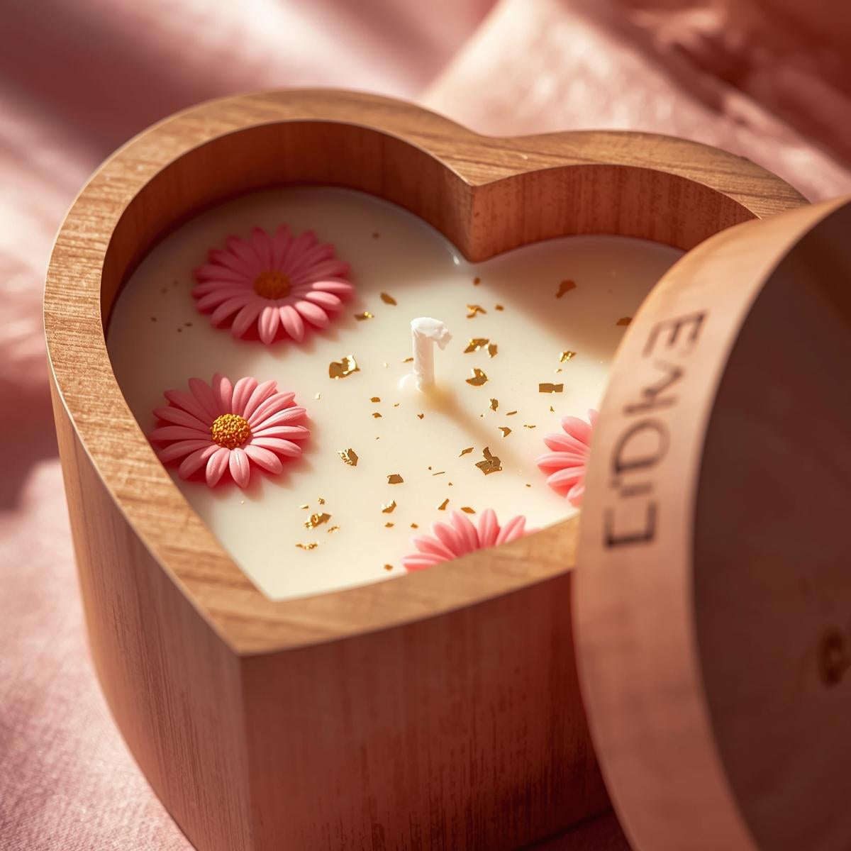 Wooden Heart Candle