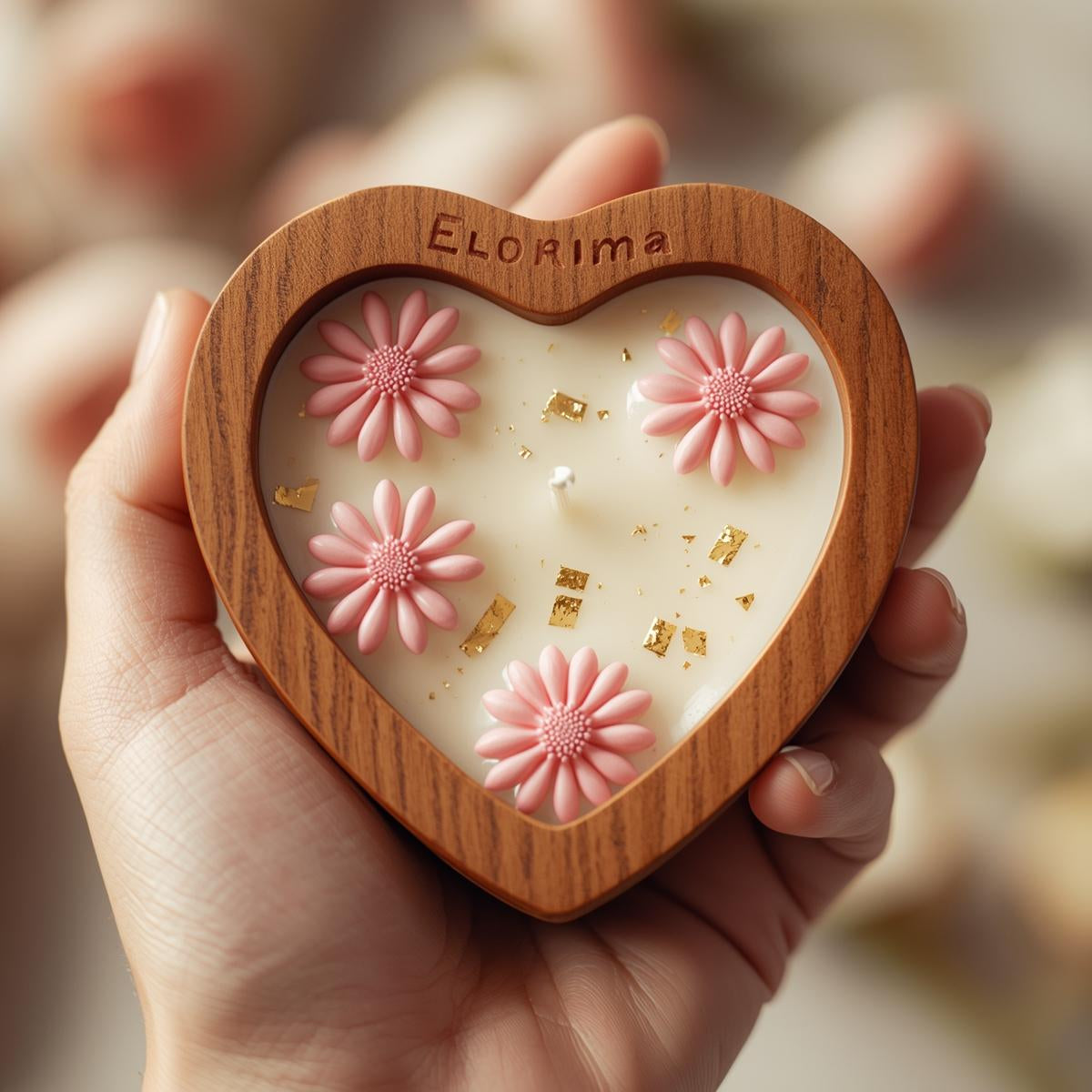 Wooden Heart Candle
